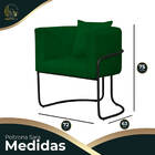 2 Cadeiras Poltrona Sara Base Metal Preto Assento Veludo Verde