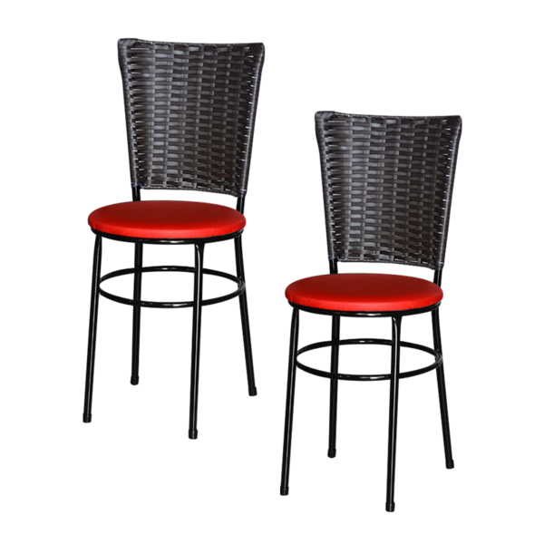 2 Cadeiras Preta Para Cozinha Hawai Café  Vermelho