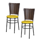 2 Cadeiras Preta Para Cozinha Hawai Cappuccino  Amarelo