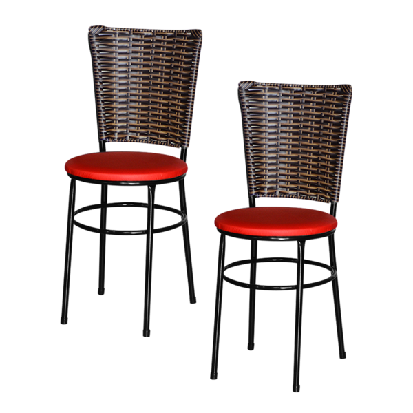 2 Cadeiras Preta Para Cozinha Hawai Cappuccino  Vermelho