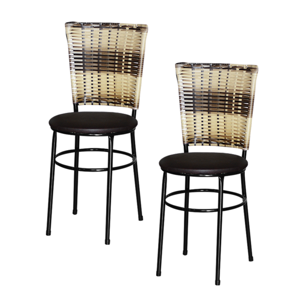 2 Cadeiras Preta Para Cozinha Hawai Cappuccino Premium  Marrom
