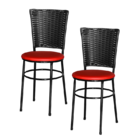 2 Cadeiras Pretas Para Cozinha Hawai Preta  Vermelho