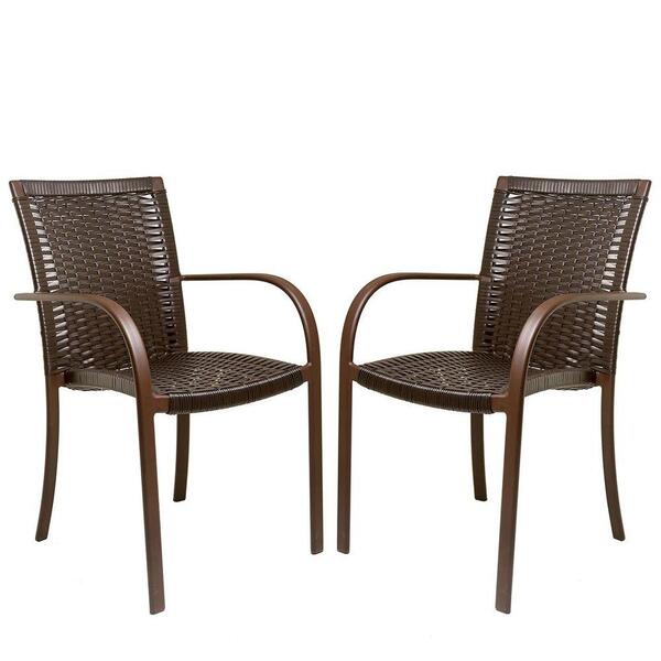 2 Cadeiras Tabaco, Alumínio Pintura Eletrostática Marrom