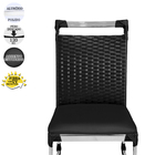 2 Cadeiras Veneza Fibra Sintética Preto Alumínio Polido Com A