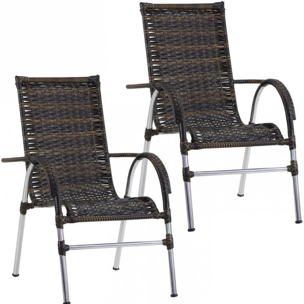 2 Cadeiras Vênus Em Alumínio E Fibra Sintética Para Varanda T