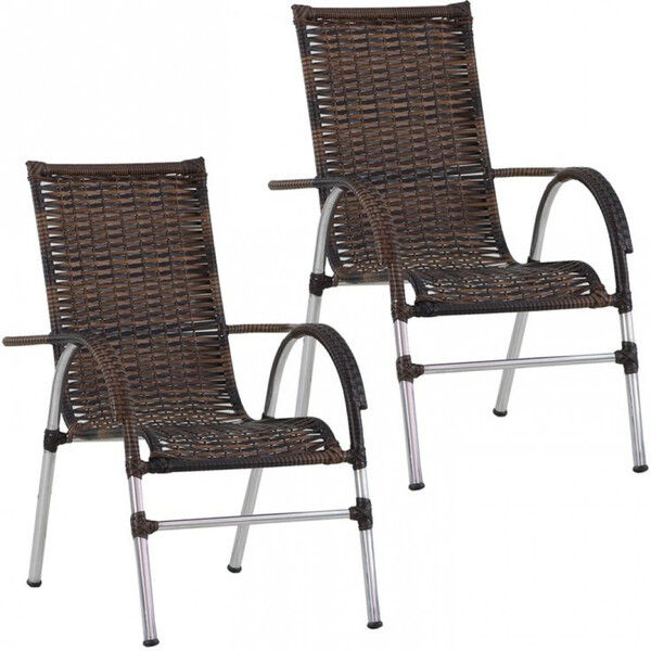 2 Cadeiras Vênus Em Alumínio E Fibra Sintética Para Varanda T