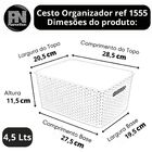 2 Caixas Organizadoras Com Tampa Grande 15 Lts Rattan - Branco