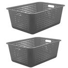 2 Caixas Organizadoras Grandes Organize Cestos Plásticos 40l