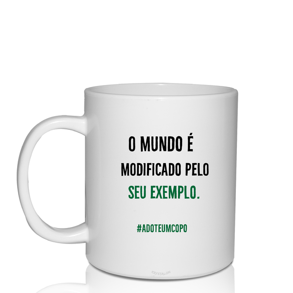 2 Canecas Brancas Eco Exemplo Sustentável Krystalon