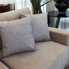 2 Capas Almofada Suede Estampado Linho 43x43cm (tom De Bege)