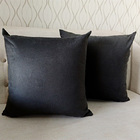 2 Capas Almofada Suede Preto Liso 50x50cm