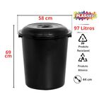 2 Cesto De Lixo Lixeira Fechada Preto 97 E 53 Litros Plasnew