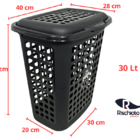 2 Cesto Telado Roupas 60 E 30 L Organizador Lavanderia Rischi