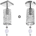 2 Clearcrilic Cristal Acrílico Quadrado E Redondo + Lampada