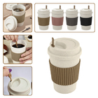 2 Copo Térmico Café Tampa Bambu Microondas 400ml Vr - Azul