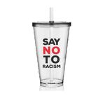 2 Copos Com Tampa E Canudo Personalizados Say No Racismo