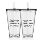 2 Copos Com Tampa E Canudo Personalizados - Tema Cerveja