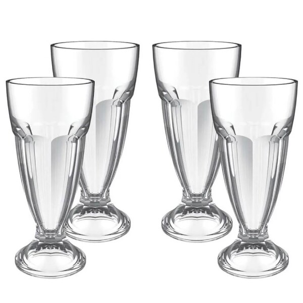 2 Copos Taças Milkshake Luxor Clássico 300ml Vidro