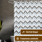 2 Cortina Box Banheiro Antimofo Ganchos 180x180 Pev Es Vr - M