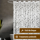 2 Cortina Box Banheiro Antimofo Ganchos 180x180 Pev Es Vr - M