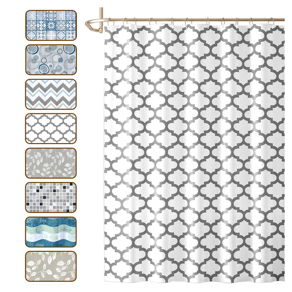 2 Cortina Box Banheiro Antimofo Ganchos 180x180 Pev Es Vr - M