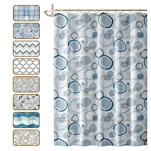 2 Cortina Box Banheiro Antimofo Ganchos 180x180 Pev Es Vr - M