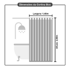 2 Cortina Box Banheiro Pvc Grossa Antimofo Ilhós Ro 140x230