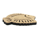 2 Descanso Suporte De Panela Peixe Cortiça Preto