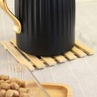 2 Descansos De Panela 17cm Quadrado Bambu Porta Panela Quente