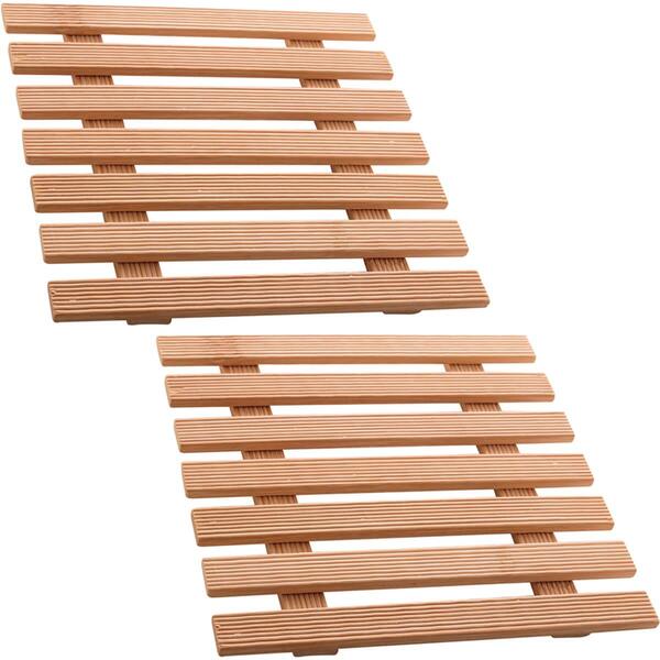 2 Descansos De Panela 17cm Quadrado Bambu Porta Panela Quente