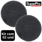 2 Disco Enceradeira Fibra Limpeza Removedor Preto 350m Betta