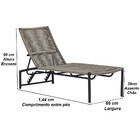 2 Espreguiçadeira Corda Náutica Mesa Garden Tampo Ripado Alum