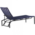 2 Espreguiçadeira Corda Náutica Mesa Garden Tampo Ripado Alum