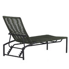 2 Espreguiçadeira Corda Náutica Mesa Garden Tampo Ripado Alum