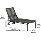 2 Espreguiçadeira Corda Náutica Mesa Garden Tampo Ripado Alum