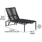 2 Espreguiçadeira Corda Náutica Mesa Garden Tampo Ripado Alum