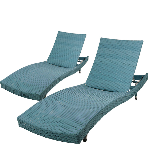 2 Espreguiçadeiras Bona Com 6 Regulagens Em Fibra Sintética,