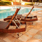 2 Espreguiçadeiras Bona E Mesa Garden Em Alumínio Para Piscin