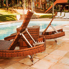 2 Espreguiçadeiras Bona E Mesa Grécia Em Alumínio Com Balde P