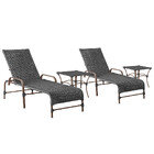 2 Espreguiçadeiras Catar E 2 Mesas Garden Corda Náutica Cor M