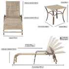 2 Espreguiçadeiras Catar E 2 Mesas Garden Corda Náutica Cor M