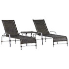 2 Espreguiçadeiras E Mesa Em Alumínio E Fibra Sintética Trama