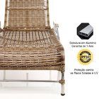 2 Espreguiçadeiras Esteira Catar Em Alumínio + 1 Mesa De Cent