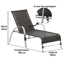 2 Espreguiçadeiras Garden E Mesa Em Alumínio Para Piscina Tra