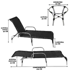 2 Espreguiçadeiras Havaí Fibra Sintética Preto 1 Mesa Centro
