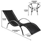 2 Espreguiçadeiras Ilha Do Mel Fibra Sintética Pret0 E Mesa C