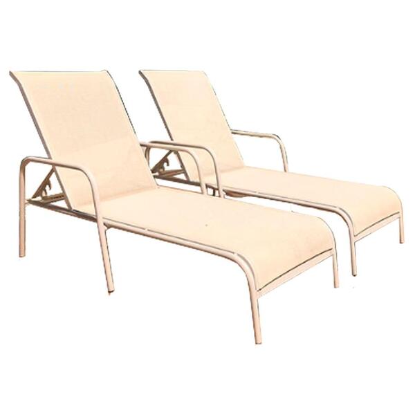 2 Espreguiçadeiras Para Piscina, Jardim Em Alumínio E Tela