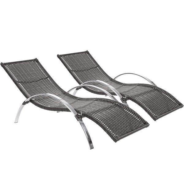 2 Espreguicadeiras Roma Piscina Jardim Varanda Aluminio Tabaco Leroy Merlin