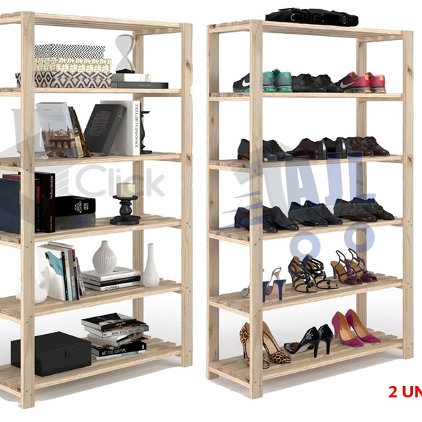 2 Expositor Para Roupas Pinus Oferta