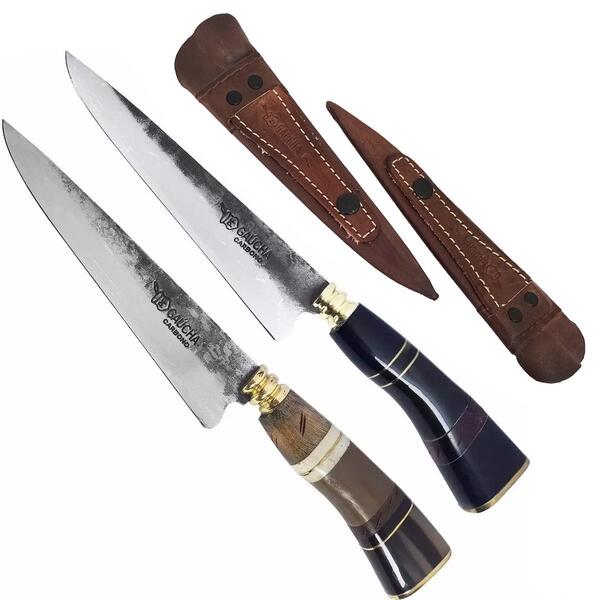 2 Facas Modelo Tesoura De Tosquia Artesanal 7' Carbono 1070 C